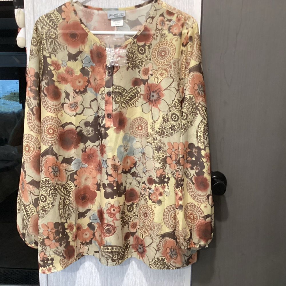 Nwt Samantha&acirc;s Style Shoppe Brand Women&acirc;s Crepe Blouse In Size 1x